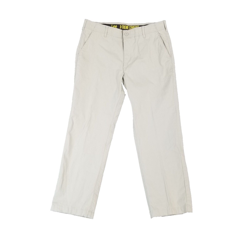 Lee Chino Pants Mens 36x29 Beige X-Treme Comfort Straight Khaki Stretch Chinos